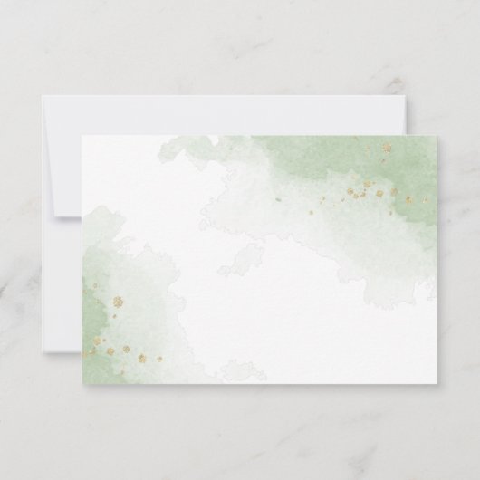 geel sinaasappel bloemen groen bedankkaart (Achterkant)