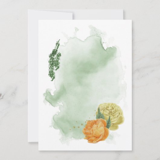 Geel sinaasappel Bloemgroen Geometrisch Verjaardag Kaart (Achterkant)