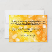 Geel & Sinaasappel Bokeh Flat Bedankkaart (Achterkant)