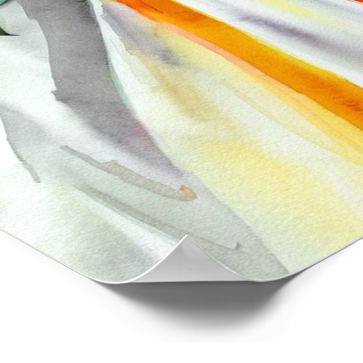 Geel & Sinaasappel, Bruids Cascading Bouquet 2, Poster (Hoek)