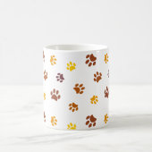 Geel Sinaasappel Bruin Paw Prints Patroon Magische Mok (Center)