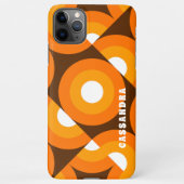 Geel Sinaasappel Bruin Retro Mideeuw Kunstpatroon iPhone Hoesje (Achterkant)