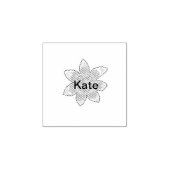 Geel sinaasappel bruine zonnebloem voeg naam tekst rubberstempel (Afrduk)