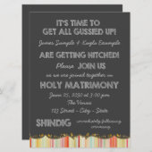 Geel Sinaasappel Chalkboard Country Wedding Kaart (Voorkant / Achterkant)