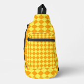 Geel Sinaasappel Checker Diamantpatroon Sling Bag (Voorkant)