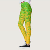 Geel Sinaasappel en groene sproeten Print Leggings (Links)