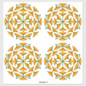 Geel Sinaasappel en Sinaasappel Gele Spiegelbloeme Sticker (Vel)