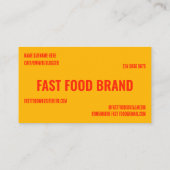 Geel Sinaasappel Fastfood Burger Restaurant Visitekaartje (Achterkant)
