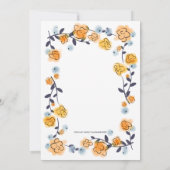 Geel Sinaasappel, Floral Rehearsal Kaart (Achterkant)