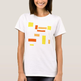 Geel Sinaasappel geometrische dozen Abstract Art D T-shirt