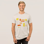 Geel Sinaasappel geometrische dozen Abstract Art D Tri-Blend Shirt (Voorkant volledig)
