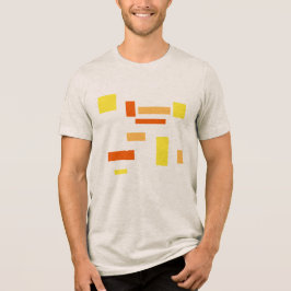 Geel Sinaasappel geometrische dozen Abstract Art D Tri-Blend Shirt