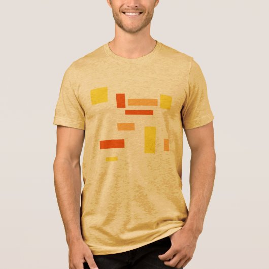 Geel Sinaasappel geometrische dozen Abstract Art D Tri-Blend Shirt (Voorkant)