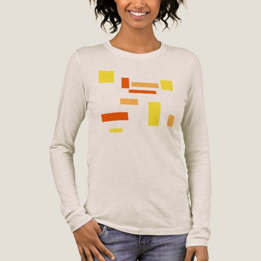 Geel Sinaasappel geometrische dozen Abstract Art D Tri-Blend Shirt (Voorkant)