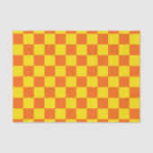 Geel Sinaasappel Geruit Check ontwerp Tissuepapier (Voorkant)