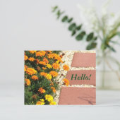 Geel Sinaasappel goudsbloem Briefkaarten (Staand voorkant)