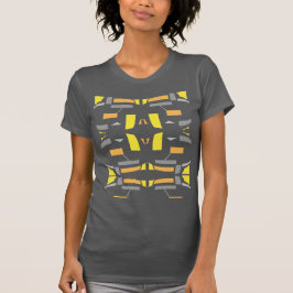 Geel Sinaasappel Grijs Symmetrische Southwest Art T-shirt