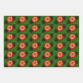 Geel Sinaasappel Groen Bloemen Artisan Haakprint Inpakpapier Vel (Voorkant 2)