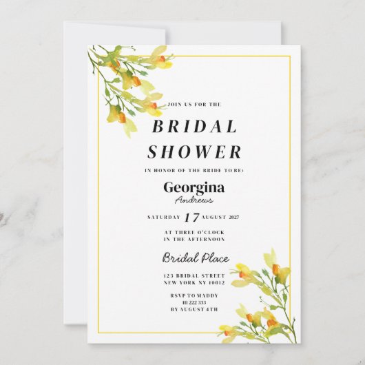 Geel sinaasappel groen lente bloemenVrijgezellenfe Kaart (Voorkant)