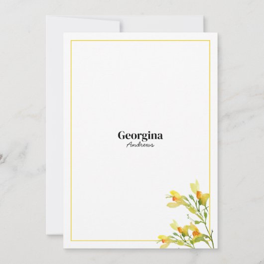 Geel sinaasappel groen lente bloemenVrijgezellenfe Kaart (Achterkant)