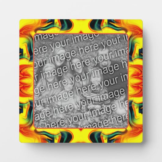 Geel Sinaasappel groen wervelt Creëer je eigen fot Fotoplaat (Voorkant)