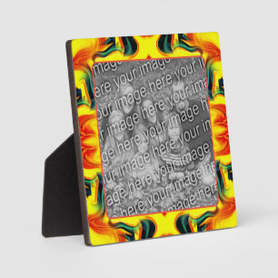 Geel Sinaasappel groen wervelt Creëer je eigen fot Fotoplaat