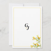 Geel sinaasappel groene lentefloemen Save the Date Kaart (Achterkant)