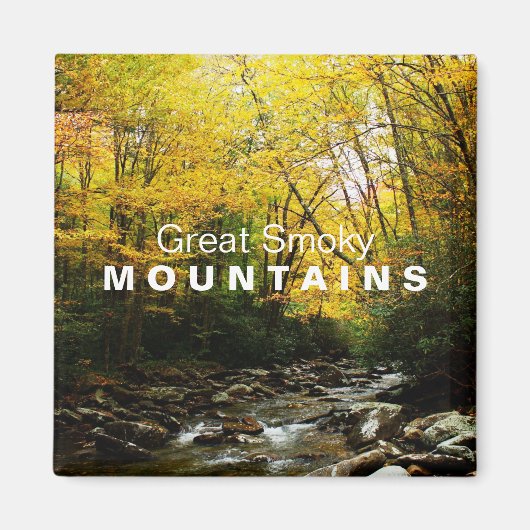 Geel Sinaasappel herfst grote rokerige bergmagneet Magneet (Voorkant)