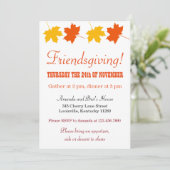 Geel Sinaasappel herfstbladeren Friendsgiving Kaart (Staand voorkant)