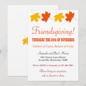 Geel Sinaasappel herfstbladeren Friendsgiving Kaart (Voorkant / Achterkant)