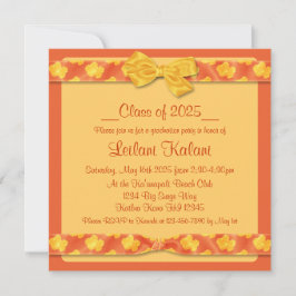 Geel sinaasappel hibiscus graduatie uitnodigingen