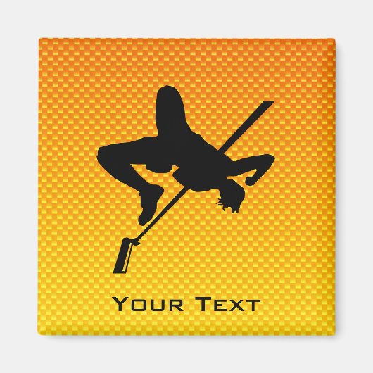 Geel Sinaasappel hoogspringen Magneet (Voorkant)