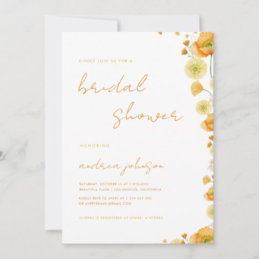 Geel Sinaasappel Levendige Zomertuin Vrijgezellenf Kaart (Voorkant)