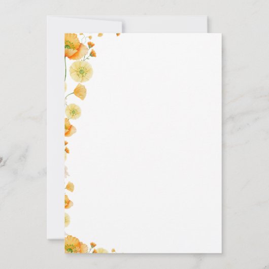 Geel Sinaasappel Levendige Zomertuin Vrijgezellenf Kaart (Achterkant)