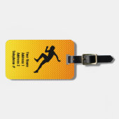 Geel Sinaasappel loopt Bagagelabel (Voorkant horizontaal)