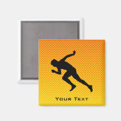 Geel Sinaasappel loopt Magneet (Voorkant / Achterkant)