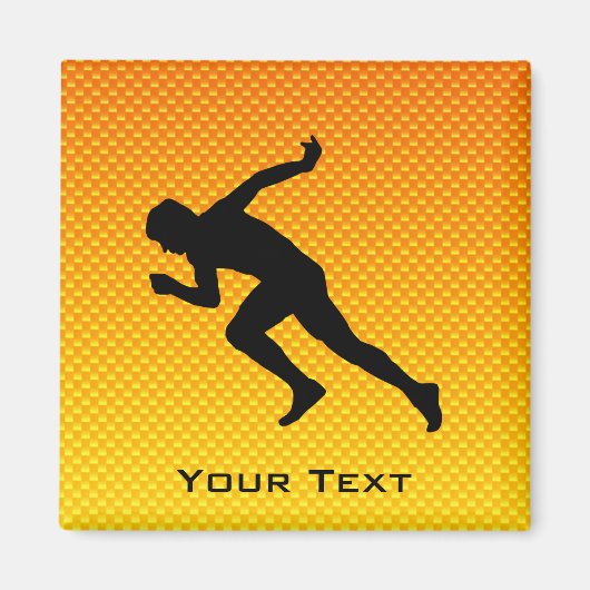 Geel Sinaasappel loopt Magneet (Voorkant)