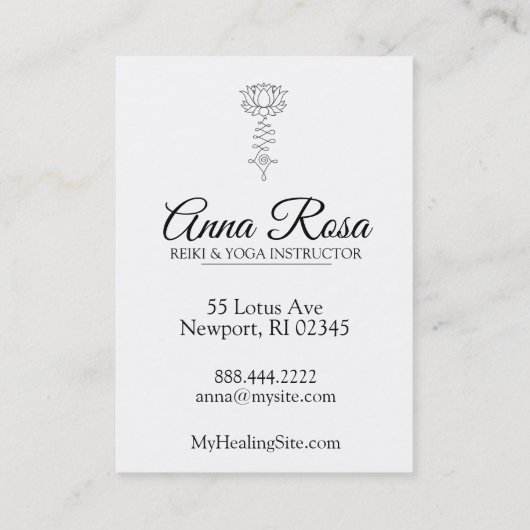*~* Geel Sinaasappel Lotus Reiki Healing Yoga Nirv Visitekaartje (Achterkant)