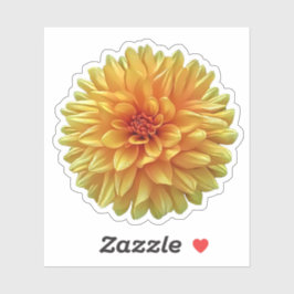Geel Sinaasappel Ombre Dinner Bord Dahlia Flower Sticker