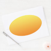 Geel & Sinaasappel Ombre Ovale Sticker (Envelop)