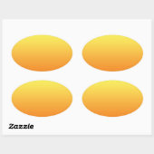 Geel & Sinaasappel Ombre Ovale Sticker (Vel)