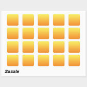 Geel & Sinaasappel Ombre Vierkante Sticker (Vel)