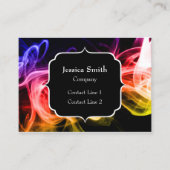 Geel Sinaasappel Paarse Abstracte Rook zwart Monog Visitekaartje (Voorkant)