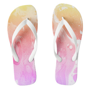 Geel Sinaasappel Paarse Moderne Sjabloon Vrouwen Teenslippers