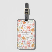 Geel sinaasappel patroonnaam Bagagelabel (Voorkant (verticaal))