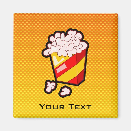 Geel Sinaasappel Popcorn Magneet (Voorkant)