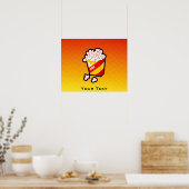 Geel Sinaasappel Popcorn Poster (Keuken)