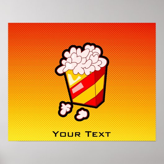 Geel Sinaasappel Popcorn Poster (Voorkant)