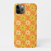 Geel Sinaasappel Retro 70s Daisies Case-Mate iPhone Case (Achterkant)