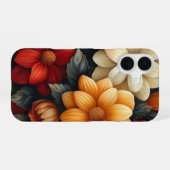 Geel, Sinaasappel, rood met bloemen iPhone 16 Hoesje (Achterkant horizontaal)